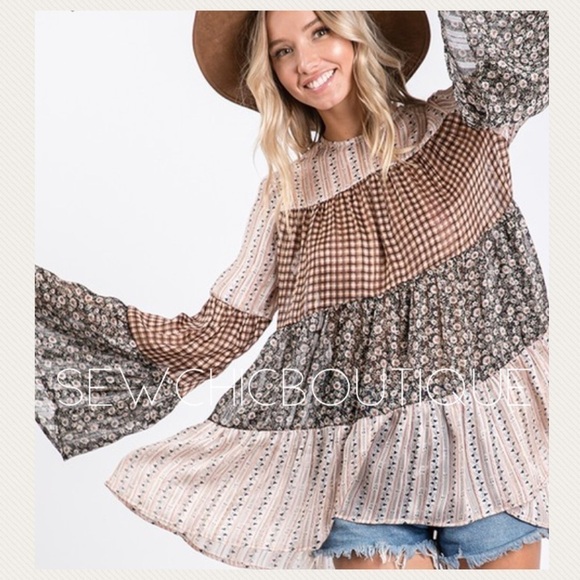 Sheer Woven Fabric Mix & Match Tunic - Picture 3 of 12